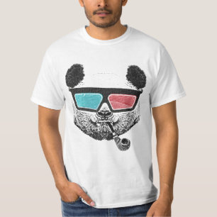 T-shirt Panda vintage lunettes 3D