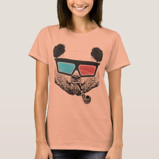 T-shirt Panda vintage lunettes 3D