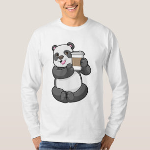 T-shirt Panda with Coffee to go