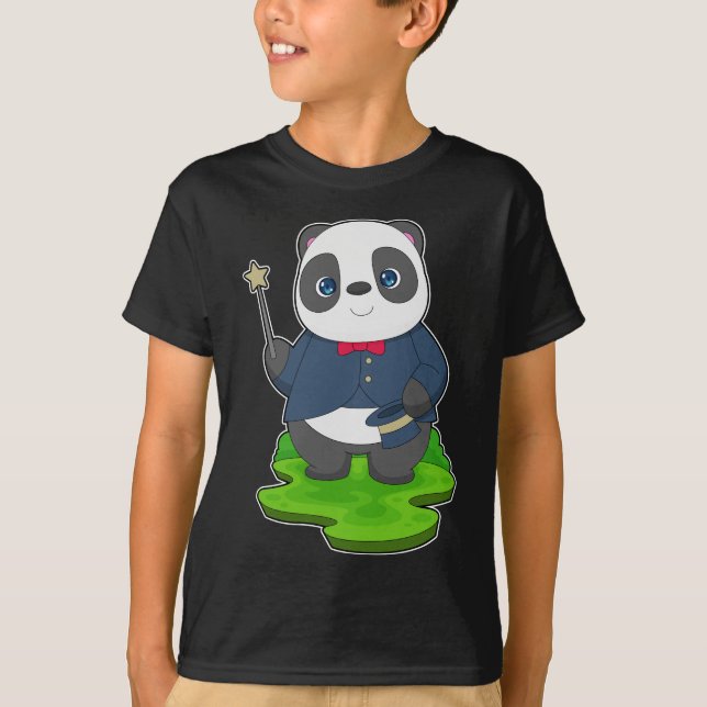 T-shirt Panda Wizard Baguette magique (Devant)