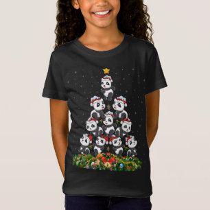 T-Shirt Panda Xmas Arbre cadeau Santa Hat Panda Noël