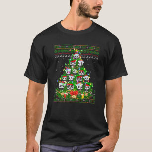 T-shirt Panda Xmas Éclairage Arbre Père Noël Panda Noël la