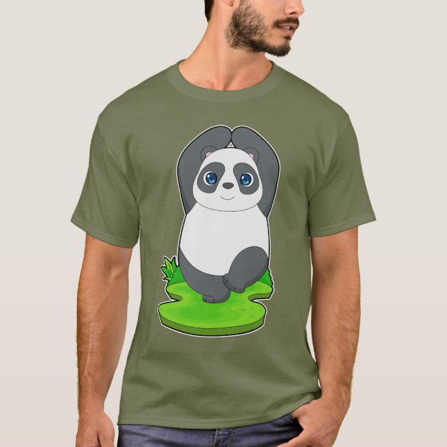 T-shirt Panda Yoga Fitness Gymnastique (Devant)