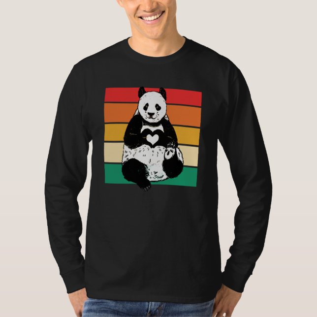 T-shirt Panda  Zookeeper Zookeeping Retro Panda (Devant)