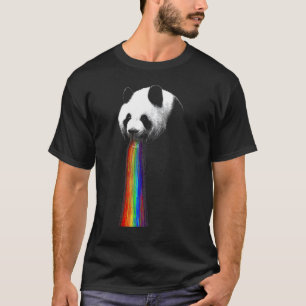 T-shirt Pandalicious Panda Vomit Rainbow Humour Graphic De