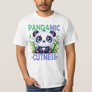 T-shirt Pandamic Cuteness Pun. Caricature du bébé Panda