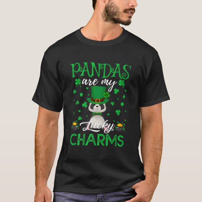 T-shirt Pandas Are My Lucky Charms St Patrick'S Day (Devant)