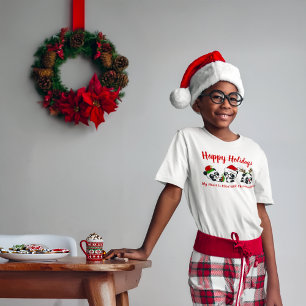 T-shirt Pandas de Noël personnalisés