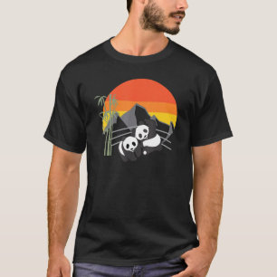 T-shirt Pandas Lutteurs Animal De Zoo Ours Pour Hommes Fem