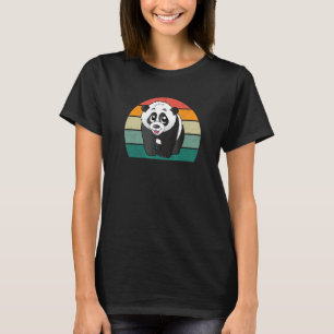T-shirt Pandas Ours Bambou Chine Asie Noir Blanc Laisser P