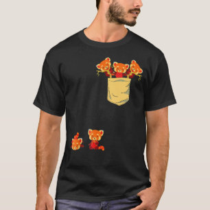 T-shirt Pandas Rouges Dans La Poche Awesome Panda Bear Ani