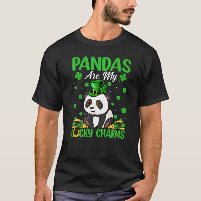 T-shirt Pandas Sont Mes Charmants Chance Panda St Patrick  (Devant)