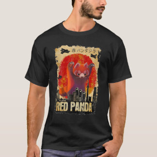 T-shirt Pandazilla Japonaise Parodie Soleil Rouge Panda