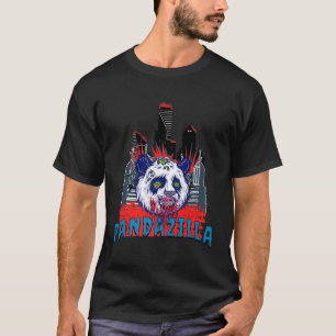 T-shirt Pandazilla Panda tête d'ours Horreur Zombie animal