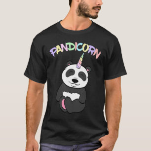 T-shirt Pandi arc-en-ciel animal couleur bambou de licorne