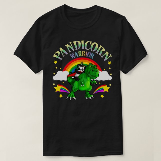 T-shirt Pandicorne guerrier Panda Bear T Rex Dinosaur (Design devant)