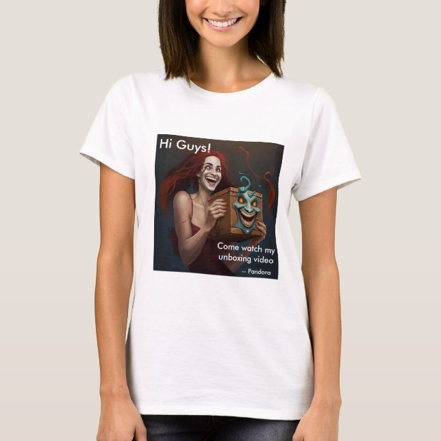 T-shirt Pandore avec boîte, Amusants et Rires (Devant)