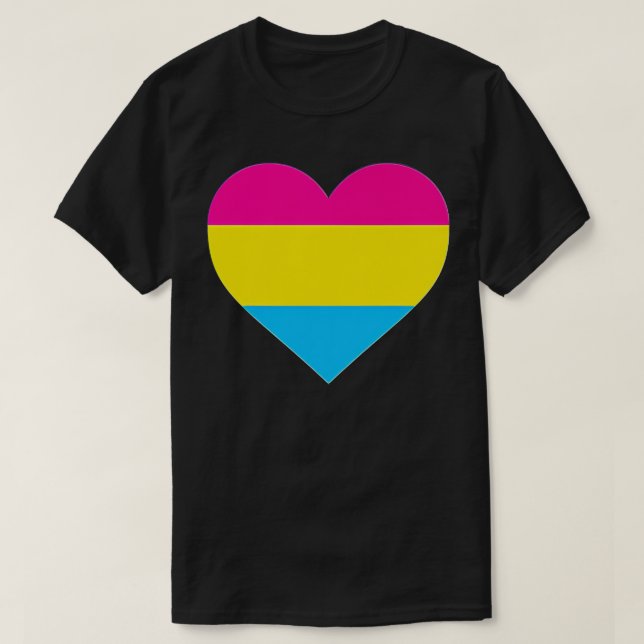 T-shirt Panexual Flag LGB Love Heart Pocket Print (Design devant)