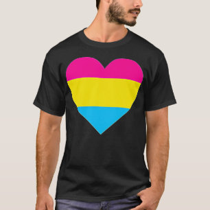 T-shirt Panexual Flag LGB Love Heart Pocket Print