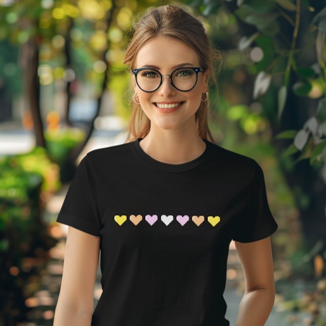T-shirt Pangender Drapeau Coeur Pixel (Créateur téléchargé)