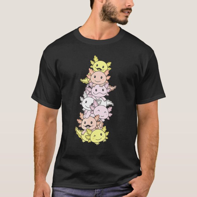 T-shirt Pangender Fluid Pride Lgbtq Axolotl (Devant)