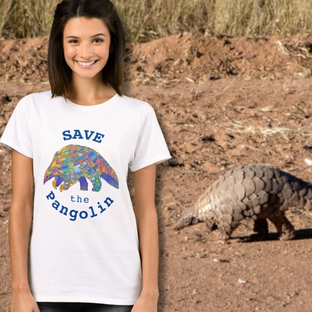 T-shirt Pangolin Cute Espèce en voie de disparition Activi (Save the pangolin slogan colorful animal art T-shirt endangered species animal wildlife)