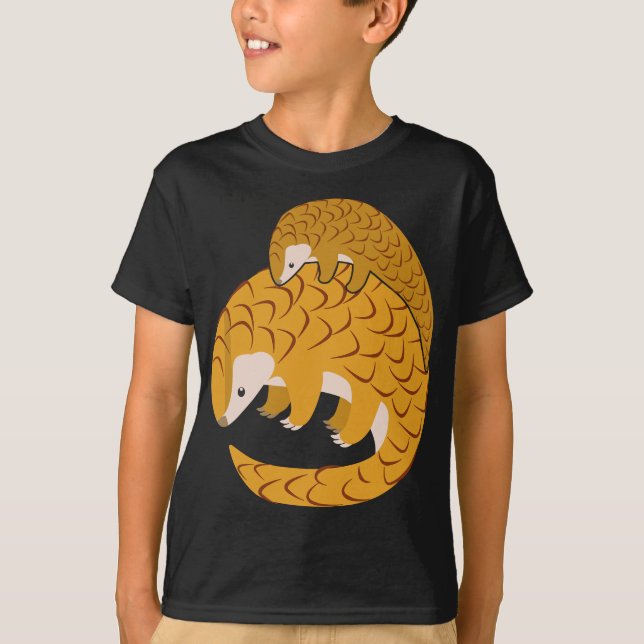 T-shirt Pangolin Drôle Mère Et Famille Correspondant (Devant)