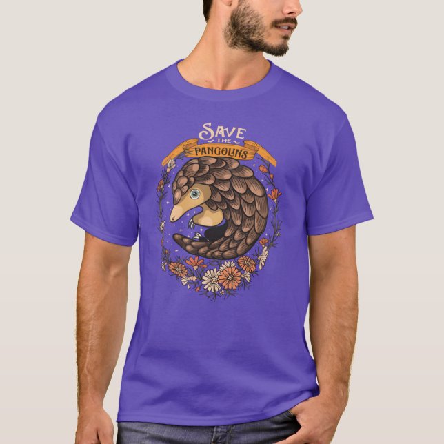 T-shirt Pangolin Floral Ami Animalier (Devant)