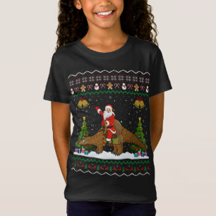 T-Shirt Pangolin Vilain Noël Cadeau Père Noël Riding Pango
