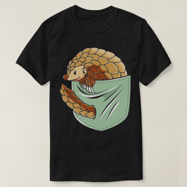 T-shirt Pangoline Dans Une Poche Cuite Pangolin Pour Les E (Design devant)