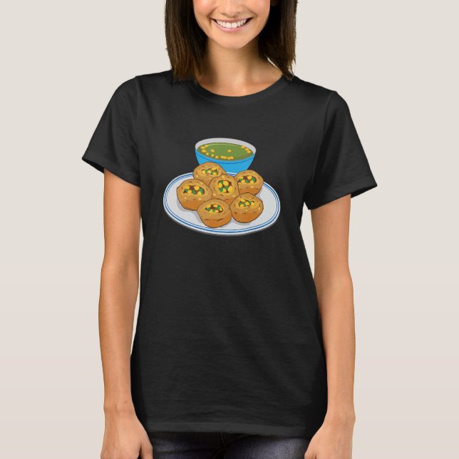 T-shirt Pani Puri Gol Gappa Green Chutney India Pakistan F (Devant)