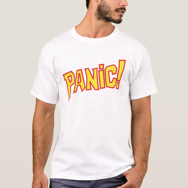 T-shirt Panic ! texto slogan tee (Devant)