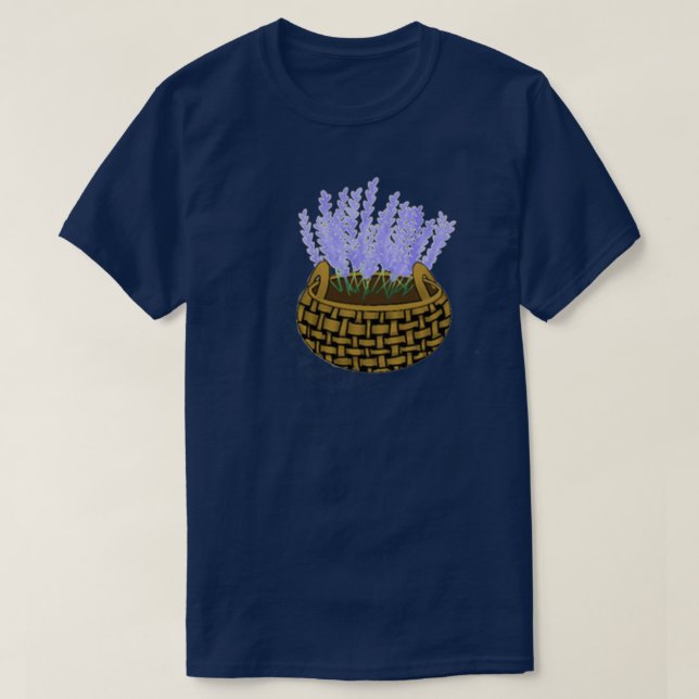 T-shirt Panier à fleurs lavande (Design devant)