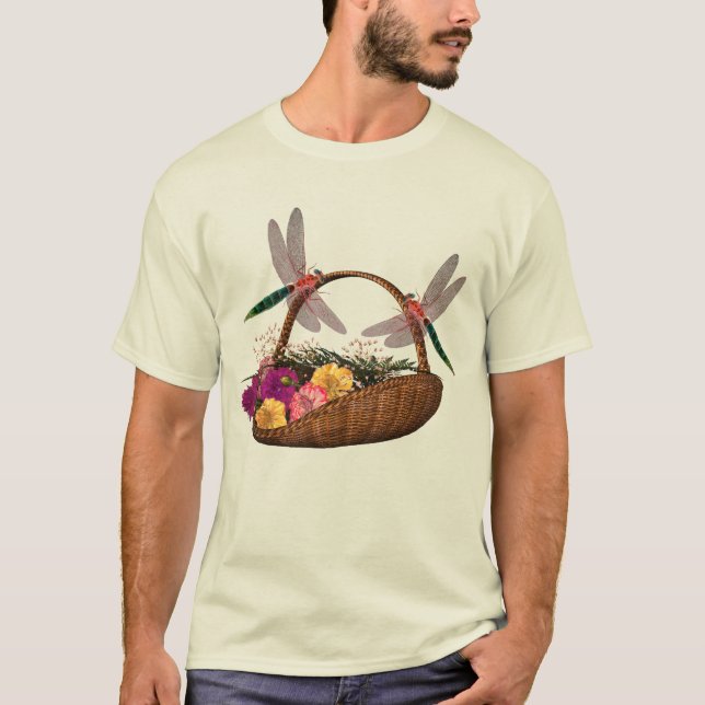 T-shirt Panier à fleurs libellules (Devant)