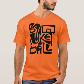 T-shirt Panier de Basketball Rétro Dessiné à la Main Noir