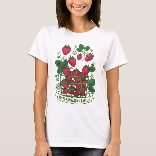 T-shirt Panier de fraises sucrées aux fruits rouges (Devant)