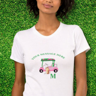 T-shirt Panier de golf rose unique Monogram Bella+Canvas