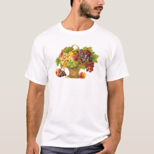 T-shirt Panier de pêches et fruits - Art Vintage
