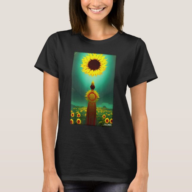 T-shirt Panier de tournesol Fleur printemps prairie verte  (Devant)