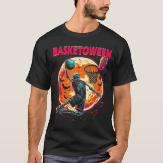 T-shirt Panier Éffrayant du squelette du jeu de basketball