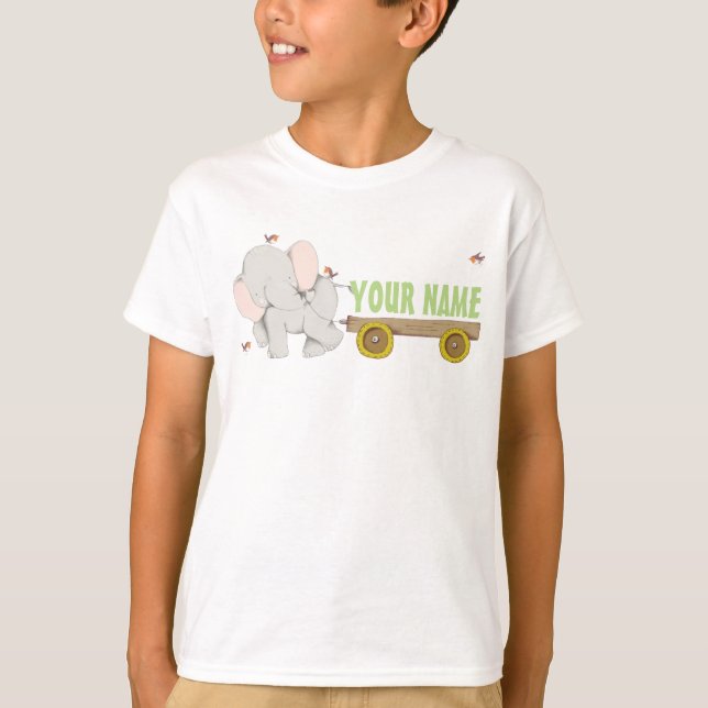 T-shirt Panier Eléphant PERSONNALISÉ (Devant)