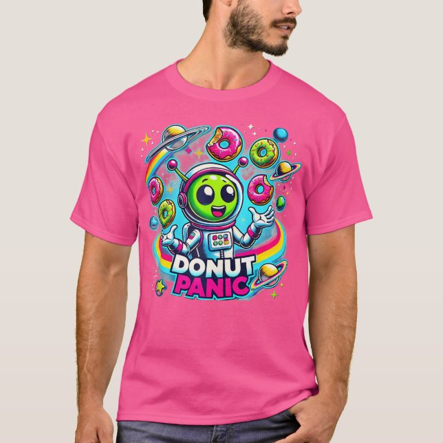 T-shirt Panique de beignets drôle - Extraterrestre jonglan (Devant)