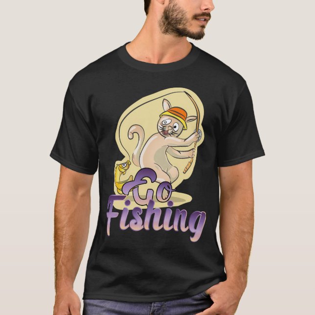 T-shirt Panneau Aller à la pêche (Devant)