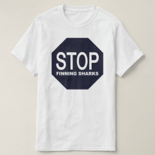T-shirt Panneau Arrêter la recherche de requins