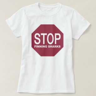 T-shirt Panneau Arrêter la recherche de requins