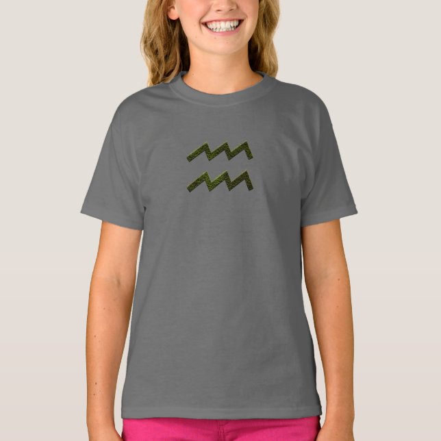 T-shirt Panneau astrologique Zodiac Aquarius couleur Pick (Devant)