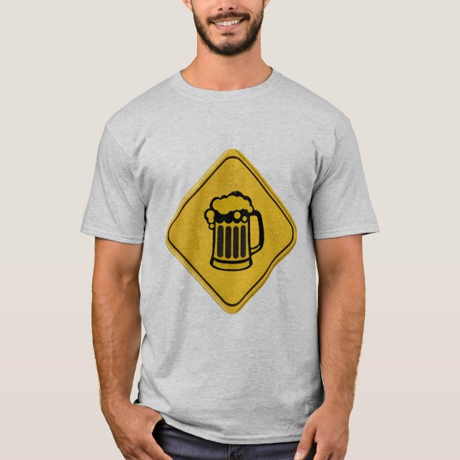 T-shirt panneau biere chope mousse binouse alcool humour 1 (Devant)