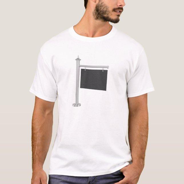T-shirt Panneau blanc gris foncé (Devant)