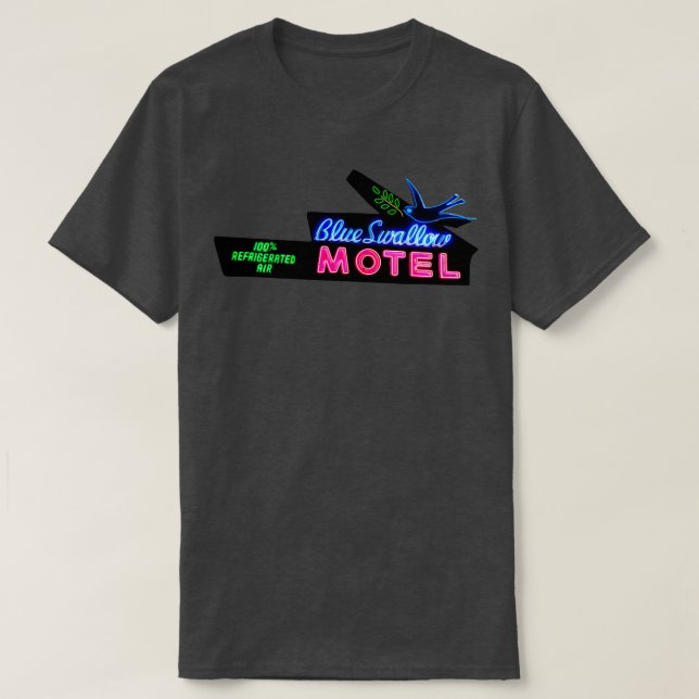 T-shirt Panneau bleu Swallow Motel Neon Route 66 (Design devant)