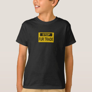 T-shirt Panneau commercial Stop Fur jaune